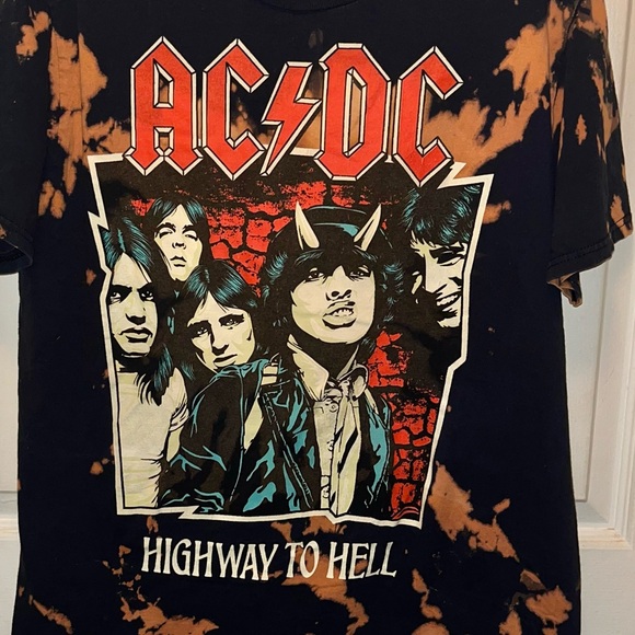 AC/DC Highway to Hell Men’s Short Sleeve Tie Dye T-shirt. Sz L. - Picture 2 of 4